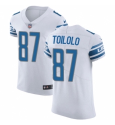 Men's Nike Detroit Lions #87 Levine Toilolo White Vapor Untouchable Elite Player NFL Jersey