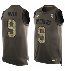 Men's Nike Green Bay Packers #9 DeShone Kizer Limited Green Salute to Service Tank Top NFL Jersey