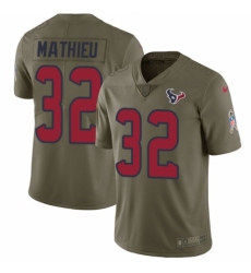 Men's Nike Houston Texans #32 Tyrann Mathieu Limited Olive 2017 Salute to Service NFL Jersey