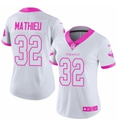 Women's Nike Houston Texans #32 Tyrann Mathieu Limited White/Pink Rush Fashion NFL Jersey