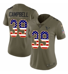 Women's Nike Houston Texans #39 Ibraheim Campbell Limited Olive/USA Flag 2017 Salute to Service NFL Jersey