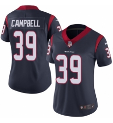 Women's Nike Houston Texans #39 Ibraheim Campbell Navy Blue Team Color Vapor Untouchable Elite Player NFL Jersey