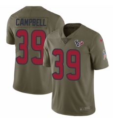 Youth Nike Houston Texans #39 Ibraheim Campbell Limited Olive 2017 Salute to Service NFL Jersey