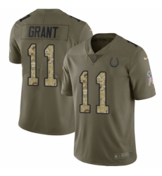 Men's Nike Indianapolis Colts #11 Ryan Grant Limited Olive/Camo 2017 Salute to Service NFL Jersey