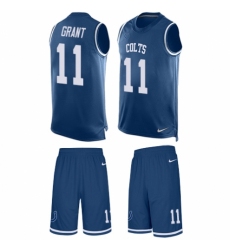 Men's Nike Indianapolis Colts #11 Ryan Grant Limited Royal Blue Tank Top Suit NFL Jersey