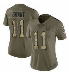 Women's Nike Indianapolis Colts #11 Ryan Grant Limited Olive/Camo 2017 Salute to Service NFL Jersey