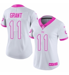 Women's Nike Indianapolis Colts #11 Ryan Grant Limited White/Pink Rush Fashion NFL Jersey
