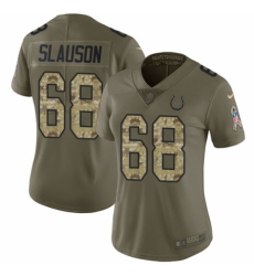 Women's Nike Indianapolis Colts #68 Matt Slauson Limited Olive/Camo 2017 Salute to Service NFL Jersey