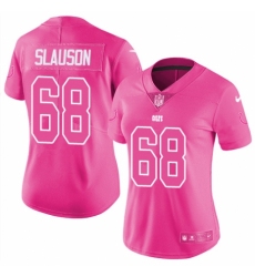 Women's Nike Indianapolis Colts #68 Matt Slauson Limited Pink Rush Fashion NFL Jersey