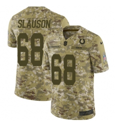 Youth Nike Indianapolis Colts #68 Matt Slauson Limited Camo 2018 Salute to Service NFL Jersey