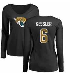NFL Women's Nike Jacksonville Jaguars #6 Cody Kessler Black Name & Number Logo Slim Fit Long Sleeve T-Shirt