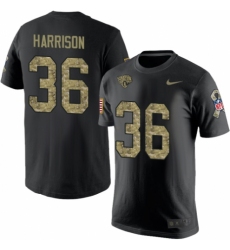NFL Men's Nike Jacksonville Jaguars #36 Ronnie Harrison Black Camo Salute to Service T-Shirt