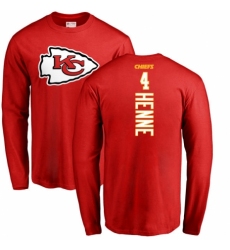 NFL Nike Kansas City Chiefs #4 Chad Henne Red Backer Long Sleeve T-Shirt