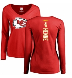 NFL Women's Nike Kansas City Chiefs #4 Chad Henne Red Backer Slim Fit Long Sleeve T-Shirt