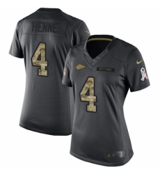 Women's Nike Kansas City Chiefs #4 Chad Henne Limited Black 2016 Salute to Service NFL Jersey