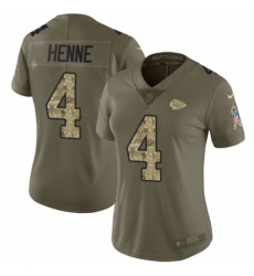 Women's Nike Kansas City Chiefs #4 Chad Henne Limited Olive/Camo 2017 Salute to Service NFL Jersey