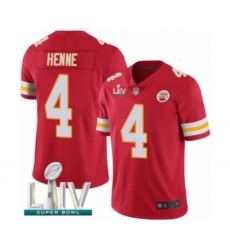 Youth Kansas City Chiefs #4 Chad Henne Red Team Color Vapor Untouchable Limited Player Super Bowl LIV Bound Football Jersey