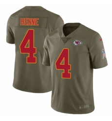 Youth Nike Kansas City Chiefs #4 Chad Henne Limited Olive 2017 Salute to Service NFL Jersey