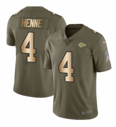 Youth Nike Kansas City Chiefs #4 Chad Henne Limited Olive/Gold 2017 Salute to Service NFL Jersey