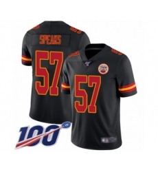 Men's Kansas City Chiefs #57 Breeland Speaks Limited Black Rush Vapor Untouchable 100th Season Football Jersey