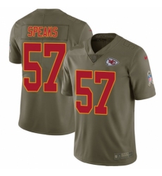 Men's Nike Kansas City Chiefs #57 Breeland Speaks Limited Olive 2017 Salute to Service NFL Jersey