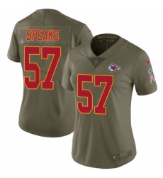 Women's Nike Kansas City Chiefs #57 Breeland Speaks Limited Olive 2017 Salute to Service NFL Jersey
