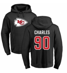NFL Nike Kansas City Chiefs #90 Stefan Charles Black Name & Number Logo Pullover Hoodie
