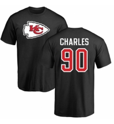 NFL Nike Kansas City Chiefs #90 Stefan Charles Black Name & Number Logo T-Shirt