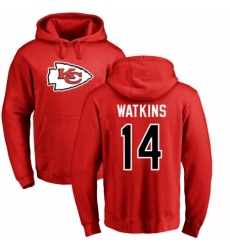 NFL Nike Kansas City Chiefs #14 Sammy Watkins Red Name & Number Logo Pullover Hoodie