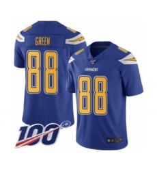Men's Los Angeles Chargers #88 Virgil Green Navy Blue Team Color Vapor Untouchable Limited Player 100th Season Football Jersey