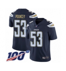 Men's Los Angeles Chargers #53 Mike Pouncey Navy Blue Team Color Vapor Untouchable Limited Player 100th Season Football Jersey