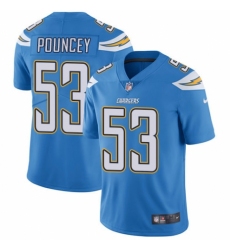 Men's Nike Los Angeles Chargers #53 Mike Pouncey Electric Blue Alternate Vapor Untouchable Limited Player NFL Jersey