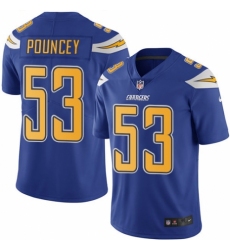 Men's Nike Los Angeles Chargers #53 Mike Pouncey Elite Electric Blue Rush Vapor Untouchable NFL Jersey