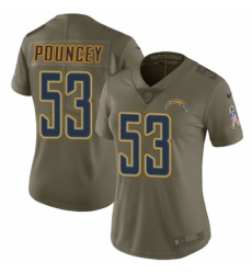 Women's Nike Los Angeles Chargers #53 Mike Pouncey Limited Olive 2017 Salute to Service NFL Jersey