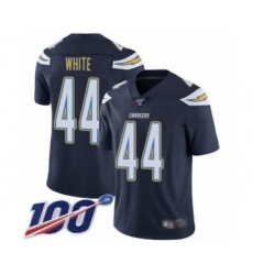Men's Los Angeles Chargers #44 Kyzir White Navy Blue Team Color Vapor Untouchable Limited Player 100th Season Football Jersey