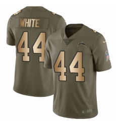 Youth Nike Los Angeles Chargers #44 Kyzir White Limited Olive/Gold 2017 Salute to Service NFL Jersey
