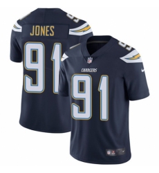 Men's Nike Los Angeles Chargers #91 Justin Jones Navy Blue Team Color Vapor Untouchable Limited Player NFL Jersey