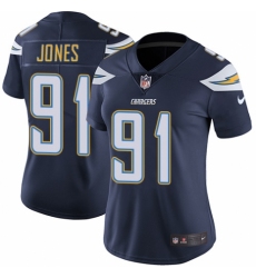 Women's Nike Los Angeles Chargers #91 Justin Jones Navy Blue Team Color Vapor Untouchable Limited Player NFL Jersey
