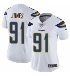 Women's Nike Los Angeles Chargers #91 Justin Jones White Vapor Untouchable Limited Player NFL Jersey