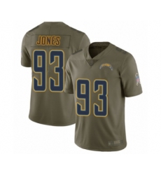 Youth Los Angeles Chargers #93 Justin Jones Limited Olive 2017 Salute to Service Football Jersey