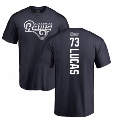 NFL Nike Los Angeles Rams #73 Cornelius Lucas Navy Blue Backer T-Shirt
