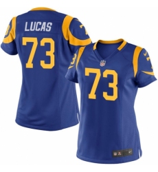 Women's Nike Los Angeles Rams #73 Cornelius Lucas Game Royal Blue Alternate NFL Jersey