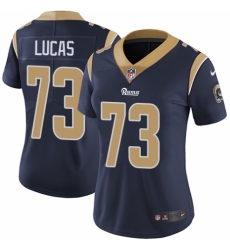Women's Nike Los Angeles Rams #73 Cornelius Lucas Navy Blue Team Color Vapor Untouchable Limited Player NFL Jersey