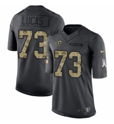 Youth Nike Los Angeles Rams #73 Cornelius Lucas Limited Black 2016 Salute to Service NFL Jersey