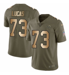 Youth Nike Los Angeles Rams #73 Cornelius Lucas Limited Olive/Gold 2017 Salute to Service NFL Jersey