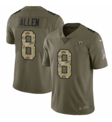 Men's Nike Los Angeles Rams #8 Brandon Allen Limited Olive/Camo 2017 Salute to Service NFL Jersey