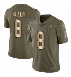 Men's Nike Los Angeles Rams #8 Brandon Allen Limited Olive/Gold 2017 Salute to Service NFL Jersey