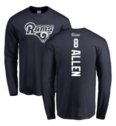 NFL Nike Los Angeles Rams #8 Brandon Allen Navy Blue Backer Long Sleeve T-Shirt