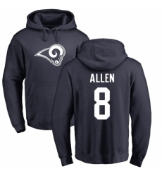 NFL Nike Los Angeles Rams #8 Brandon Allen Navy Blue Name & Number Logo Pullover Hoodie