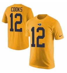 Men's Nike Los Angeles Rams #12 Brandin Cooks Gold Rush Pride Name & Number T-Shirt